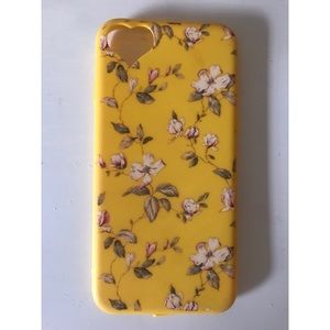 Yellow Flowered silicone case iPhone 7